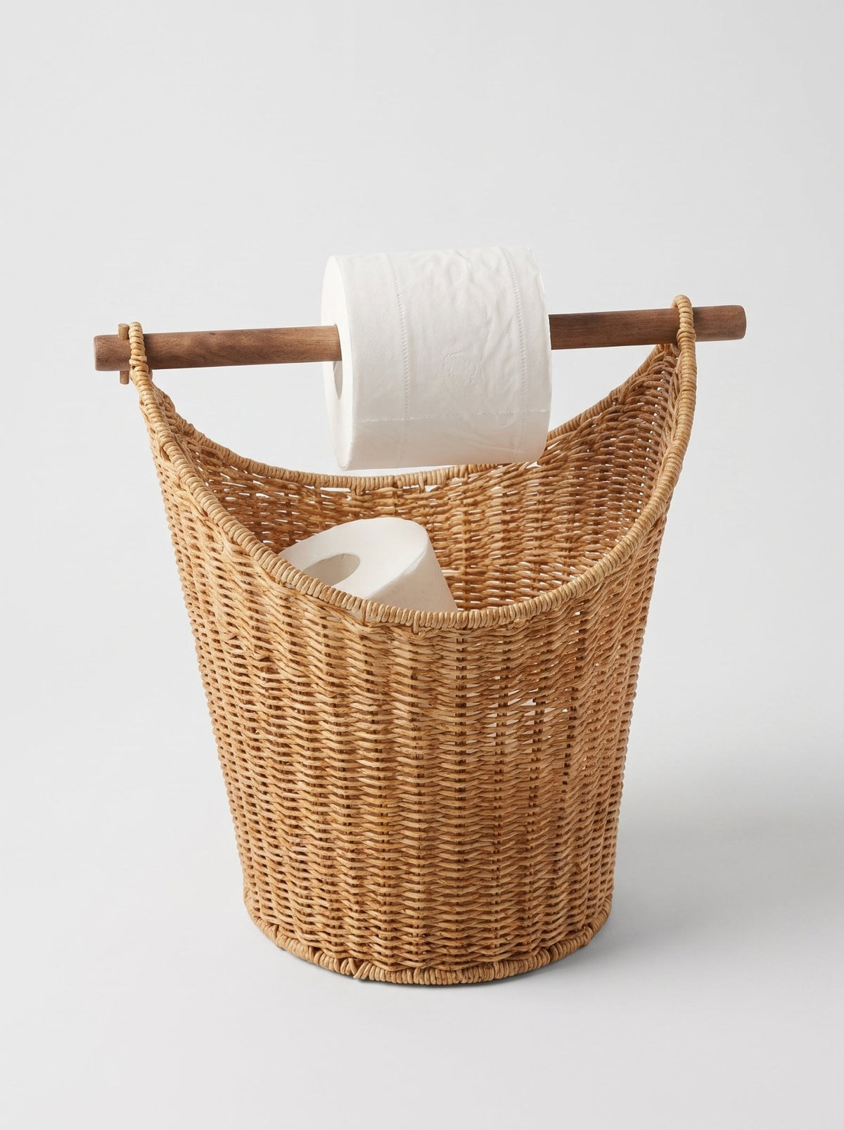 Korb mit Holzgriff Rattan-Optik - Nell & Croft