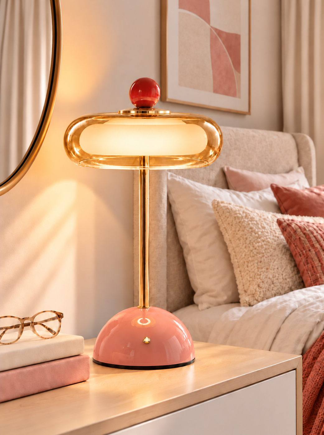 Glas Tischlampe