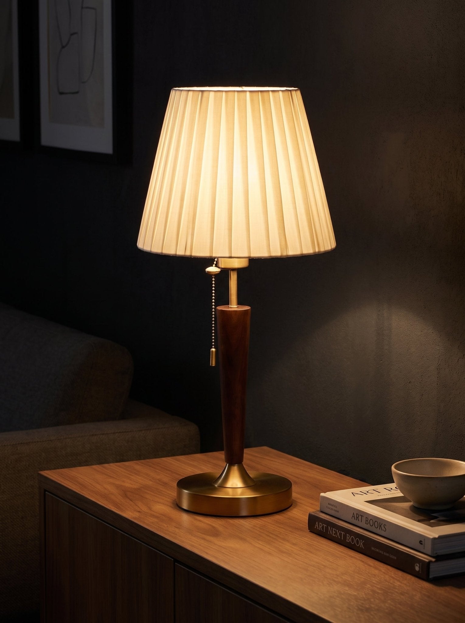 Schmale Plissee-Tischlampe - Nell & Croft