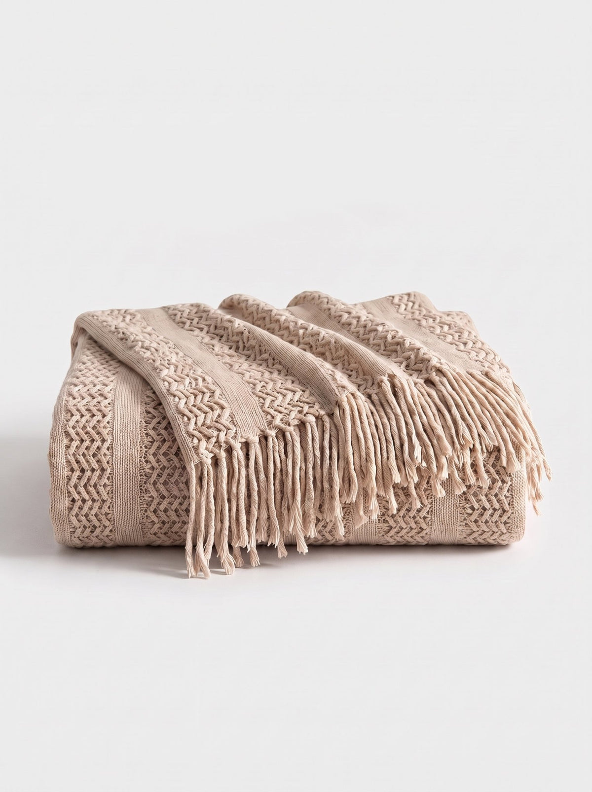 Strickdecke mit Fransen - Nell & Croft